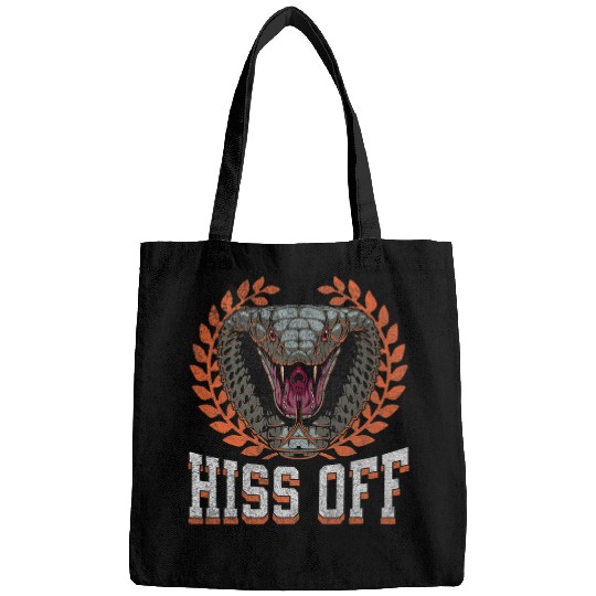 Snake Pet Funny King Cobra Hiss Off Snake Lover Grunge Bags