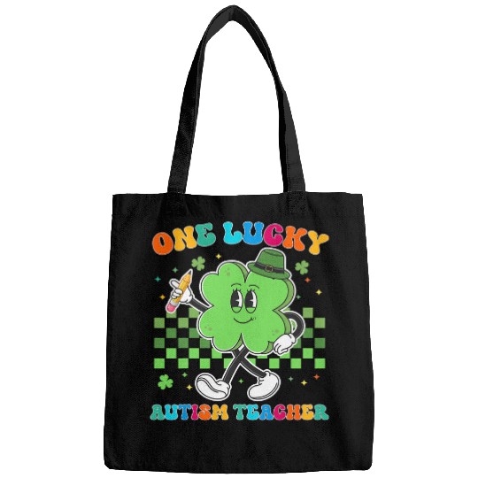 Autism Puzzle One Lucky Autism Teacher St Patrick Day School Bags
