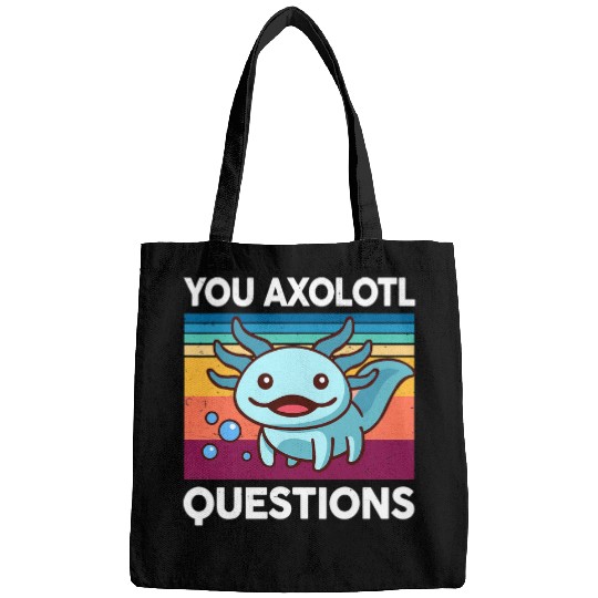 Axolotls Pet You Axolotls Questions Cute Axolotls Blue Salamander Kids Bags