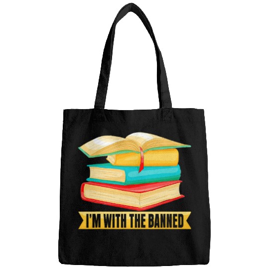 Book Fun Im with The Banned Books Librarian Tee Book Lovers Bags