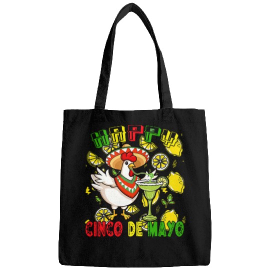 Chicken Pet Happy Cinco De Mayo Cute Chicken Sombrero Drinking Margarita Bags