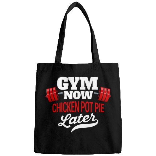 Chicken Pet Gym Now Chicken Pot Pie Later Funny Workout Humor Exercise Bags