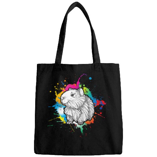 Guinea Pig Pet Face Colorful Artwork Bags