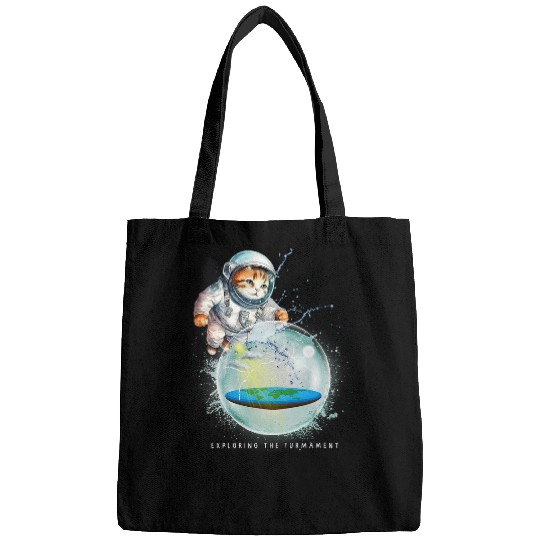 Astronaut Job Funny Cat Exploring Firmament Flat Earth Astronaut Space Bags
