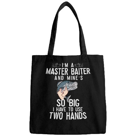 Fishing Fun Mens Master Baiter Funny Fishing Striped Bass for Men Bags
