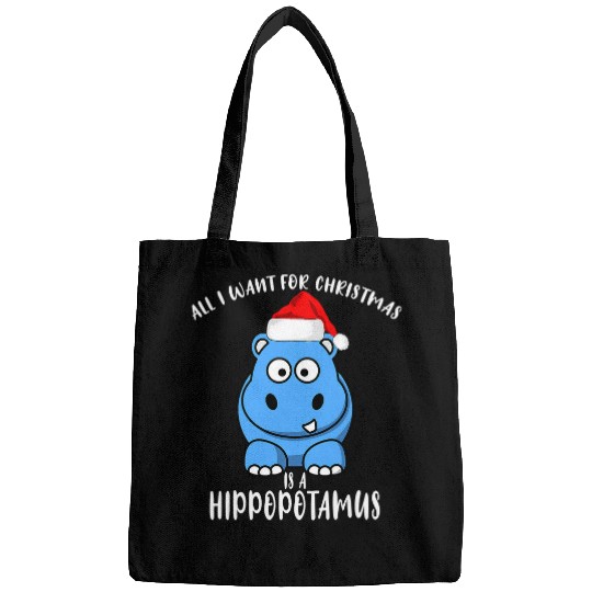Hippo Pet All I Want For Christmas Is a Hippo Christmas kids Bags
