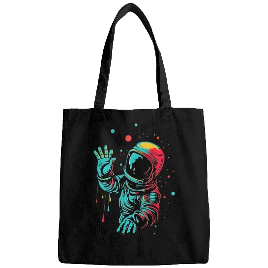 Astronaut Job Floating Astronaut in Space Waving Drip Bags