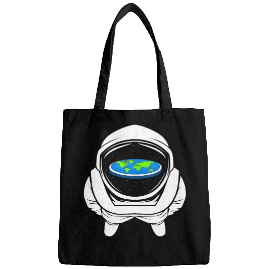 Astronaut Job funny flat earth text design joke astronaut Bags
