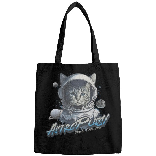 Astronaut Job Funny Astro Pussy Cat Astronaut In Space for Men and Women Bags