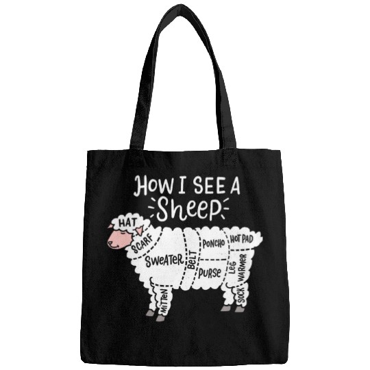 Sheep Pet How I See A Sheep Cute Yarn Wool Sheep Knitter Knitting Bags