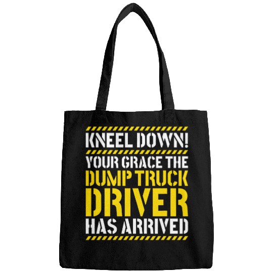 Construction Worker Kneel Down Dump Truck Driver Bags