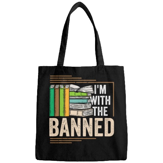 Book Fun Im With the Banned Books Lover Reading Bookworm Librarian 2 Bags
