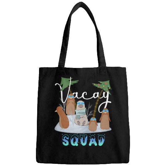 Penguin Pet Vacay Squad Funny Penguins Bear Family Vacation Summer Beach Penguins Penguins Bags