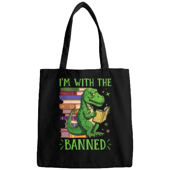 Book Fun Im with The Banned Read Banned Books Lover BookWorm 5 Bags