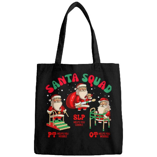 nurses Job Slp Ot Pt Christmas School Santa Squad Therapy Team Bags
