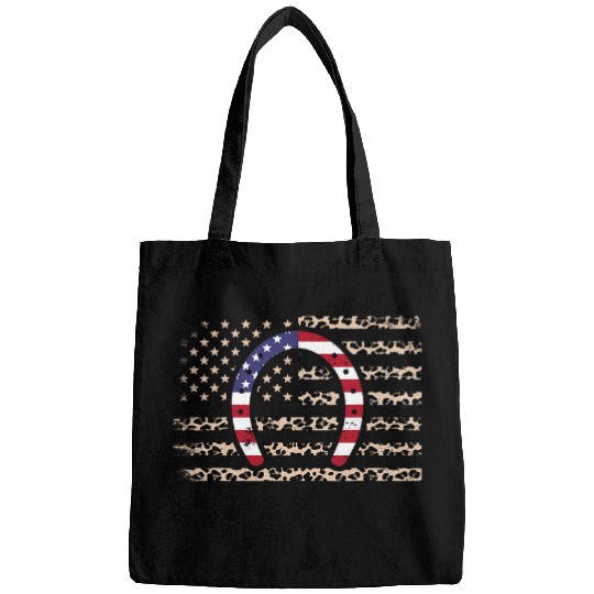 Horse Pet 4th Of July Horseshoe American Flag Leopard Print Farrier Bags