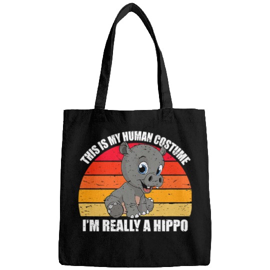 Hippo Pet Im a Hippo This is my Human Costume Hippos Bags