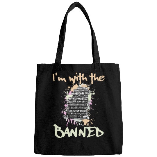 Book Fun Im with the banned book sarcastic Bags
