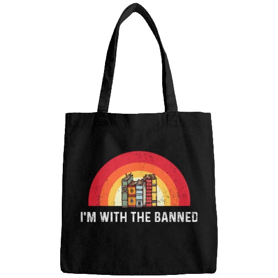 Book Fun Im With The Banned Books Week Librarian Retro Book 2 Bags