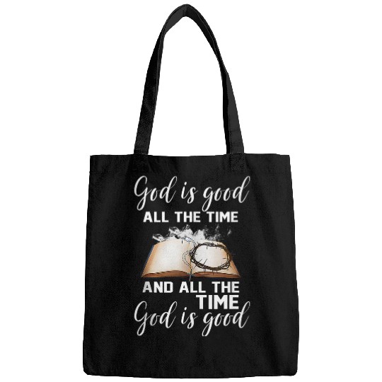 Book Fun God Is Good Funny Cross Book Lover Jesus Women Men Bags