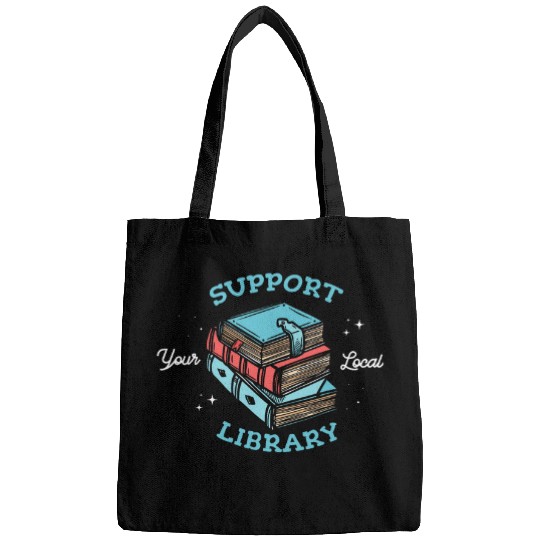 Book Fun Support your local library Design for a Librarian Fan Bags