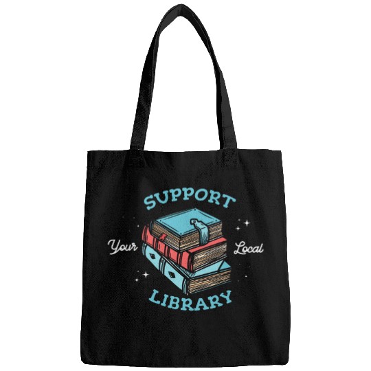 Book Fun Support your local library Design for a Librarian Fan Bags