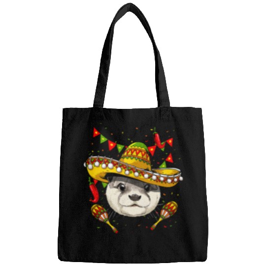 Otter Pet Otters Mexico Cinco de Mayo Sea Otter Sombrero Mexican Party Animal Bags