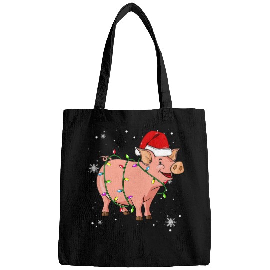 Pig Pet christmas lights led santa hat christmas Bags