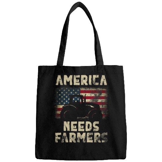 Tractor Fun driving America Needs Farmers Tractor American Flag 8 Bags