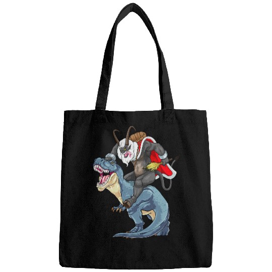 Dinosaur Pet Krampus Riding Dinosaur TRex Christmas Boys Men xmass Squad Bags