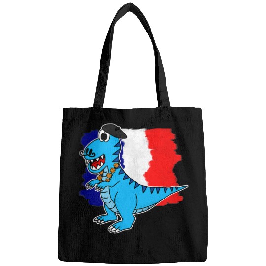 Dinosaur Pet Bastille Day Happy 14th July Dinosaur French TRex Funny Bags