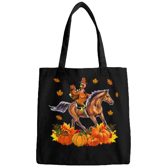 Horse Pet Thanksgiving Turkey Riding Horse Fall Leaves Pumpkins Farmer 230 Bags