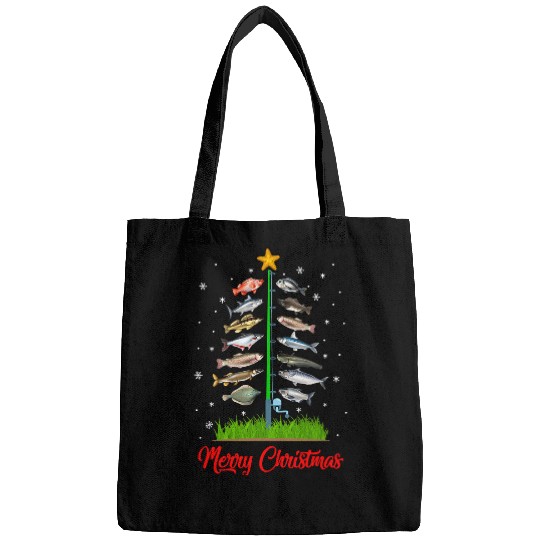 Fishing Fun Merry Fishmas Christmas Tree Fish Funny Fishing 499 Bags