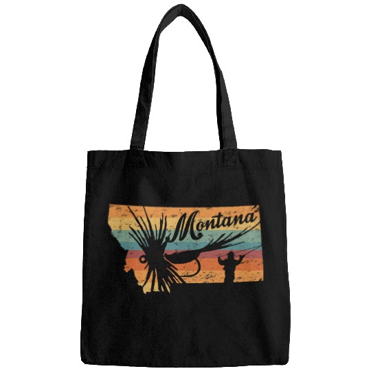 Fishing Fun vintages Montana Fly Fishing Distressed Trout Fishing Trout Bags