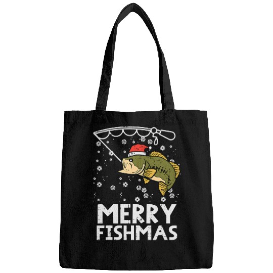 Fishing Fun Merry Fishmas Fish Fishing xmass PJs Christmas Pajama Dad Men 204 Bags