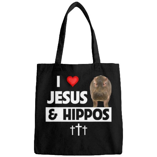Hippo Pet Christian I Love Jesus and Hippos Christian Wildlife Safari Animals Bags