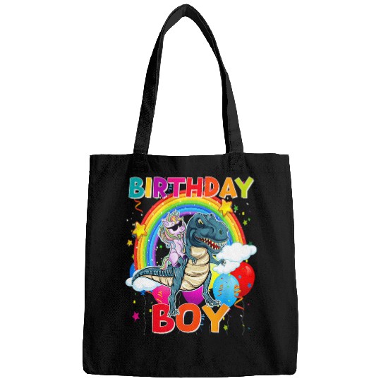 Unicorn Pet Its My Birthday Boy Unicorn Riding T rexs Dinosaur Boy Girls Bags
