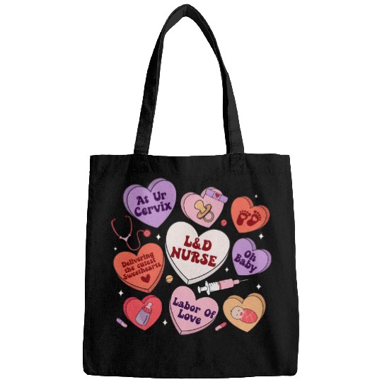 nurses Job LD nurses Groovy Hearts Candy Valentines Day Women Bags
