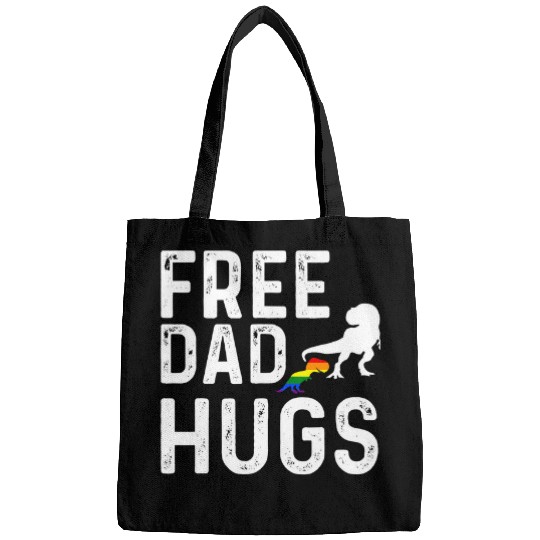 Dinosaur Pet LGBT  Dad Hugs LGBT Pride Rainbow Dinosaur rexs Fathers Day Bags