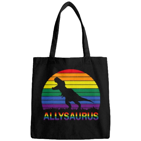 Dinosaur Pet LGBT Allysaurus Rainbow Dinosaur LGBT LGBTQ Gay Lesbian Pride Bags