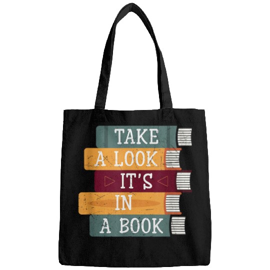 Book Fun Take A Look Its A Book Retro Rainbow Reading Bookworm 1 Bags