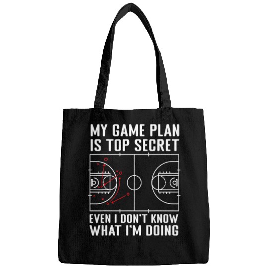 My Game Plan Is Top Secret Funny Basketball Coach Bags
