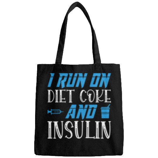 diabetess Ribbon I Run On Diet Coke And insulins Bags