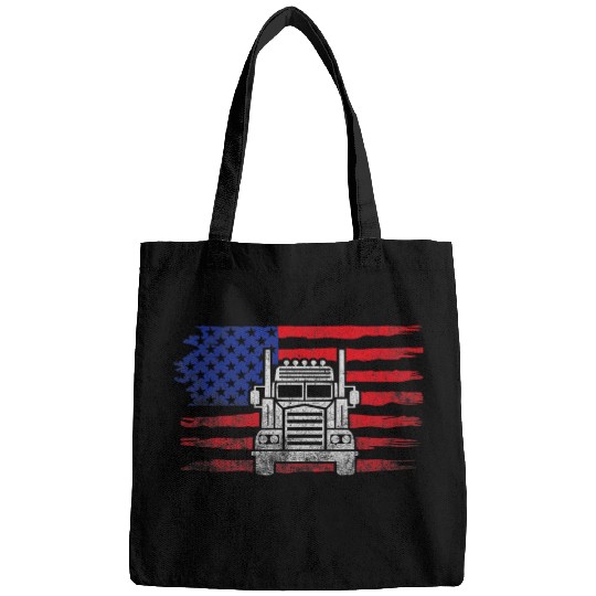 Truck Fun American Flag Semi Truck Driver 18 Wheeler Patriotic Trucker 6 Bags