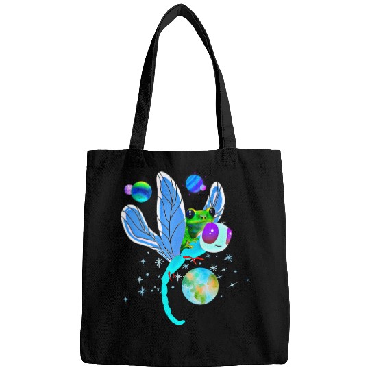 Frog Pet Kawaii Dragonfly Tree Frog In Outer Space Earth Bags