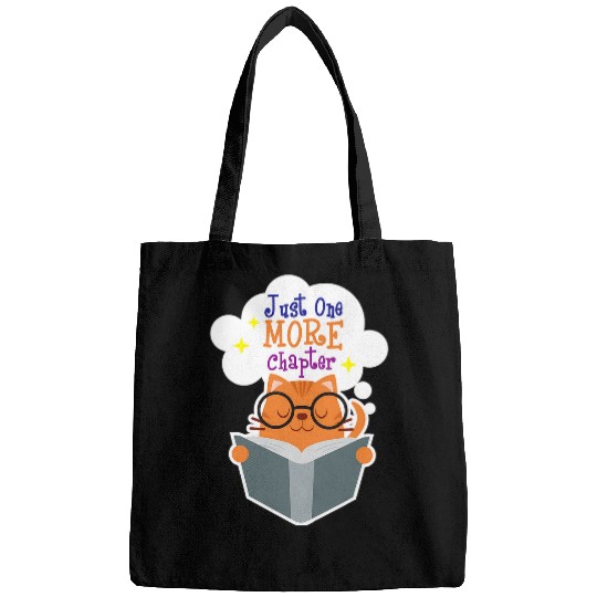 Book Fun Just One More Chapter Book Lover Reading Cat Kittens Bags