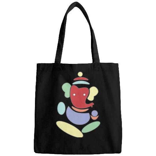 Elephant Mammal Abstract Art Hindu Elephant God Ganesha Ganpati Bags