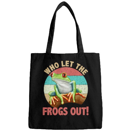 Frog Pet Retro Who Let The Frogs Out Fun Frog Passover Jewish Seder Bags