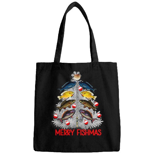 Fishing Fun Merry Fishmas Christmas Tree Fish Fishing xmass Bags