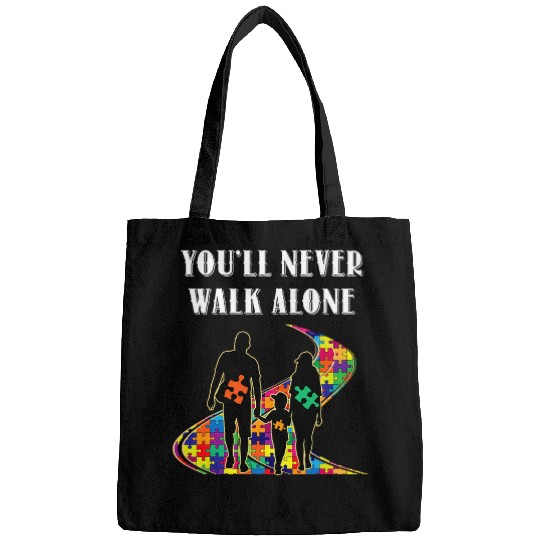 Autism Puzzle Dad Mom Son Support Alone Parents Youll Never Walk 8 Bags